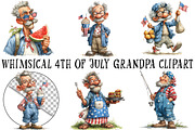 Whimsical 4th of July Grandpa Clipar, an Illustration by OK Design (Thumbnail 2 of 6)