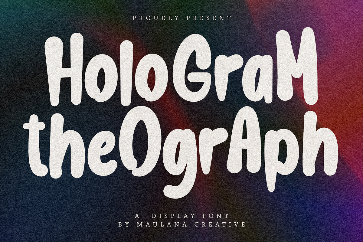 Hologram Theograph Display Font, a Handwritten Font by Maulana Creative (Photo 1 of 7)