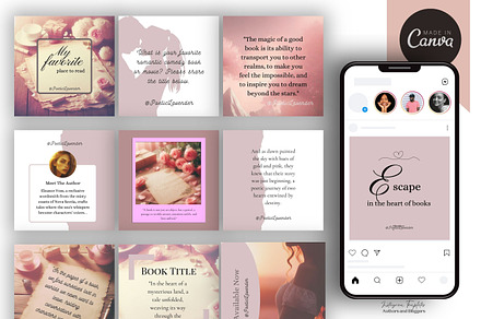 Lavender Author Instagram Template, a Social Media Template by Little Creative Scribbles