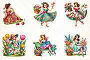 Spring Pin Up Girl Sublimation, an Illustration by DreamCafeArt (Thumbnail 2 of 5)