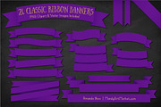 Violet Ribbon Banner Clipart, an Illustration by Amanda Ilkov (Thumbnail 2 of 4)