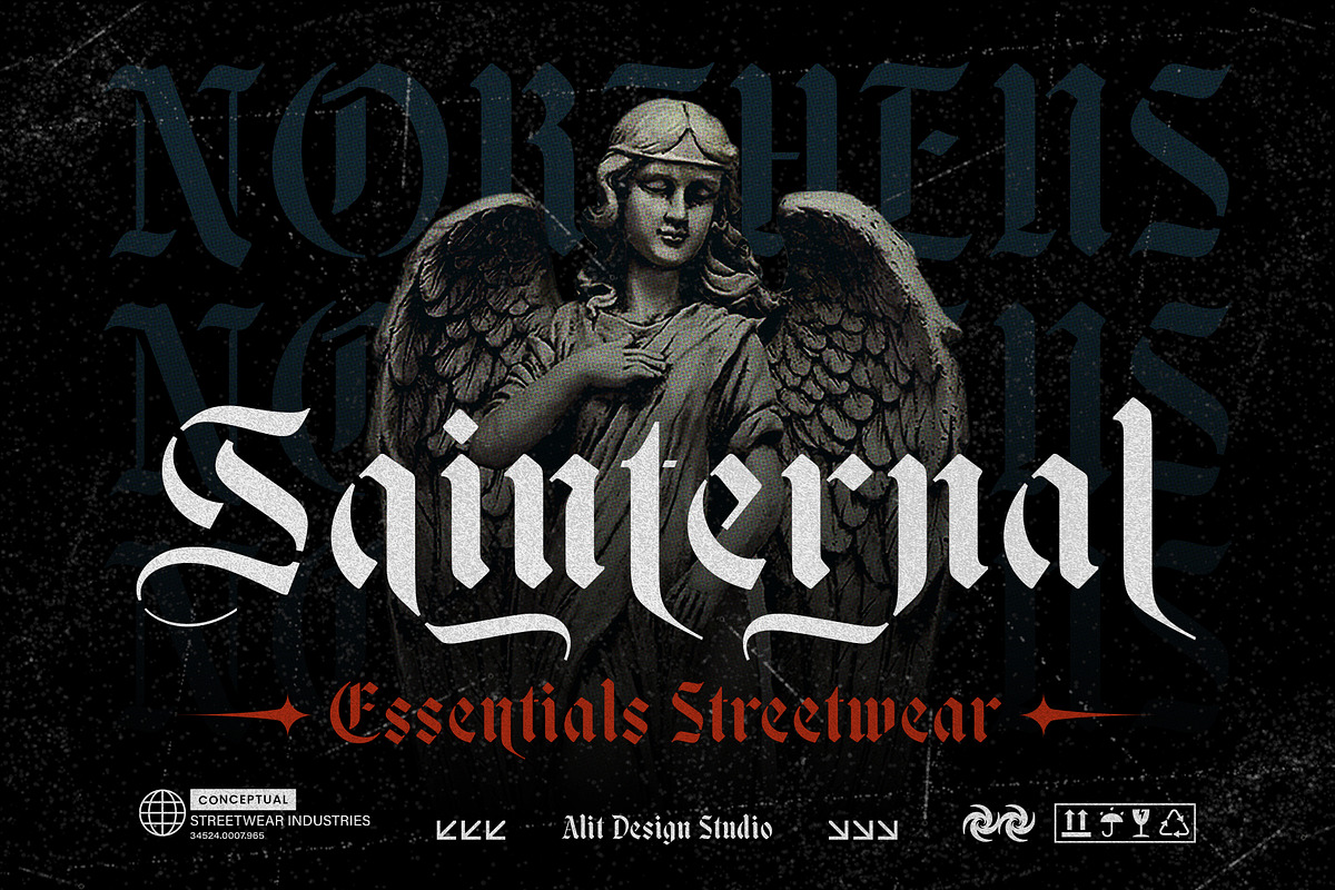 Black Nice Typeface, a Blackletter Font by alit design (Photo 2 of 17)