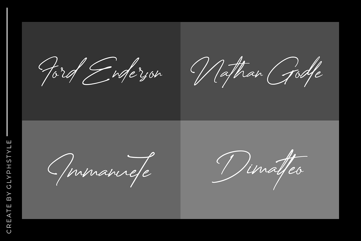 Creattion a Ink Stylish Signature, a Script Font by Glyphstyle (Photo 9 of 13)