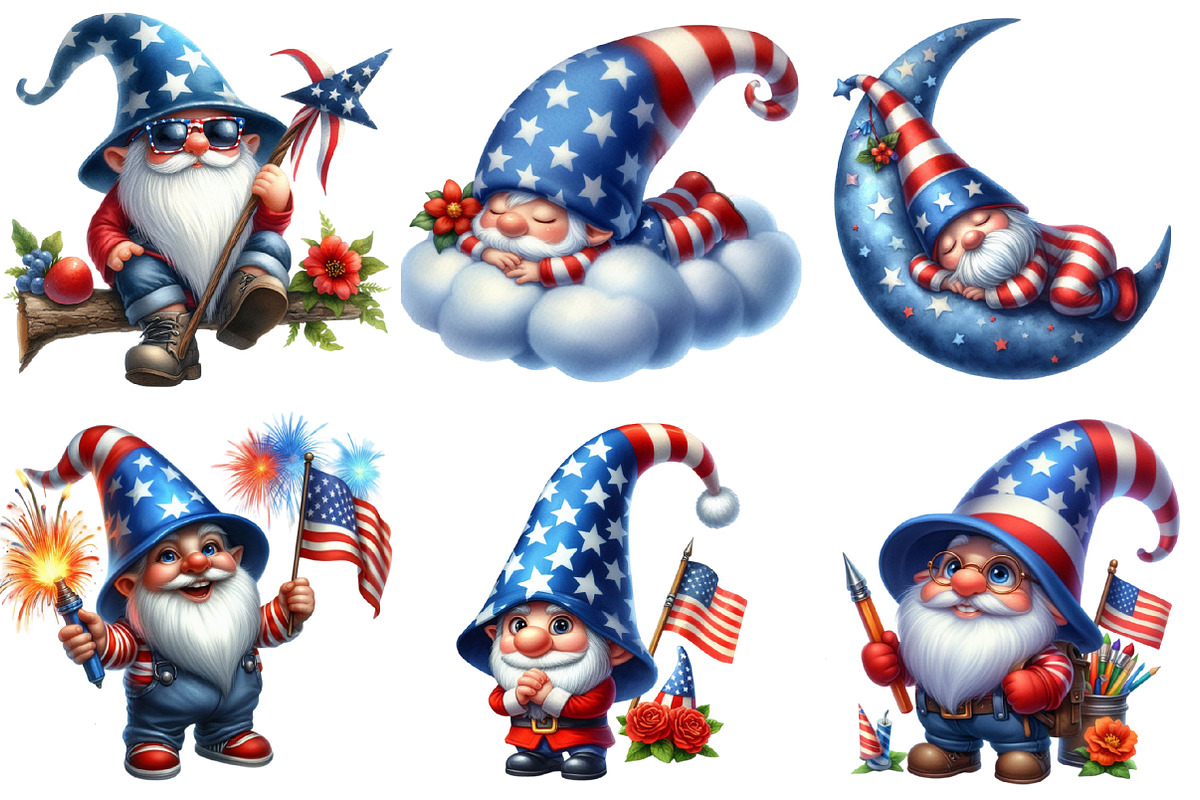 Patriotic Gnome Clipart - Patriotic, an Illustration by Sublimation Artist (Photo 2 of 6)