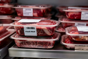 Fresh Meat Packaged on Display, a Food & Drink Photo by Stock Shape
