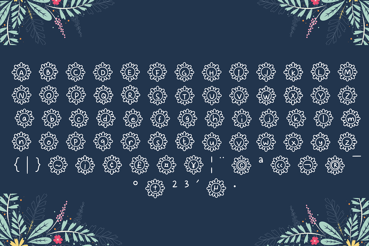 Flowery Font Duo, a Font by Aisyah (Photo 4 of 5)