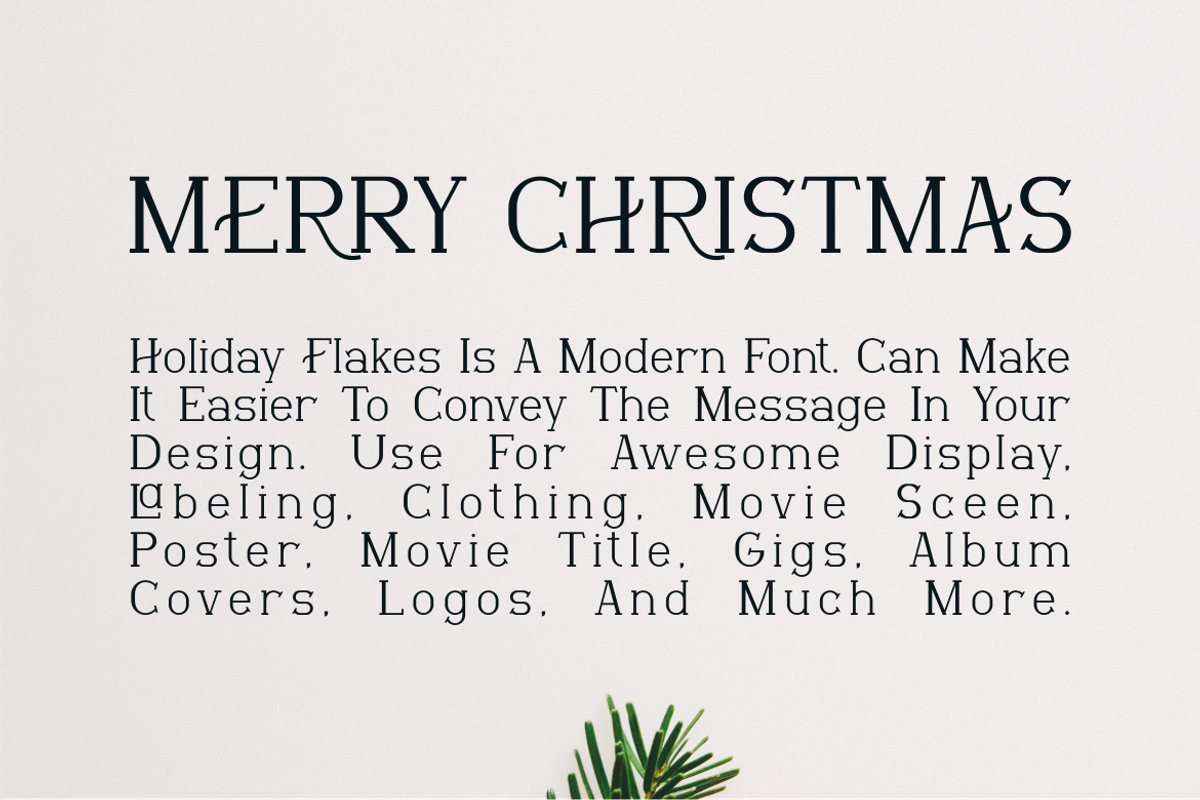 Holiday Flakes - Christmas Font, a Serif Font by Viswal Studio (Photo 2 of 6)