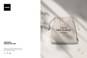 Linen Sack Mockup Top View, a Merchandise Mockup by creatsy5