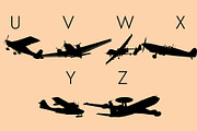 Aircrafts Silhouettes Dingbats Font, a Symbol Font by Minimalartstudio (Thumbnail 3 of 8)