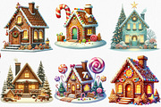 Watercolor Christmas House Clipart, an Illustration by Canvas Craft (Thumbnail 3 of 7)