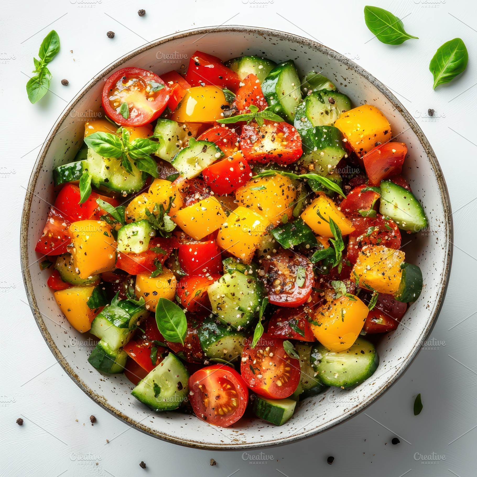 Delicious Fresh mixed vegetable sala, a Food & Drink Photo by Pixeness Studio