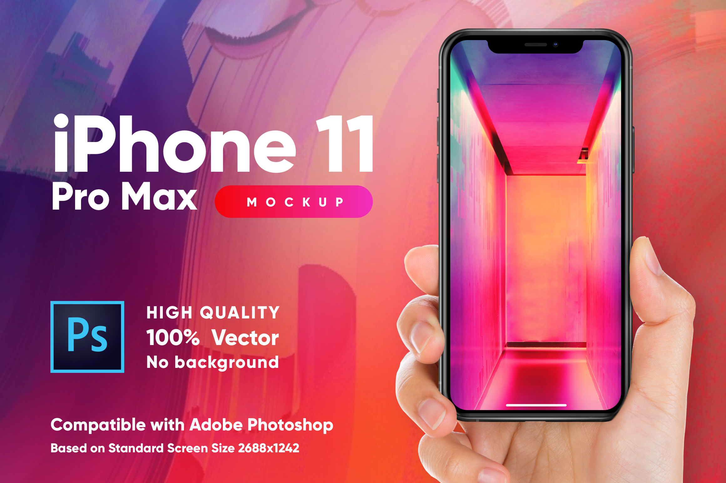 iPhone 11 Pro Max Mockup with Hand, an iPhone Mockup by mockuptain