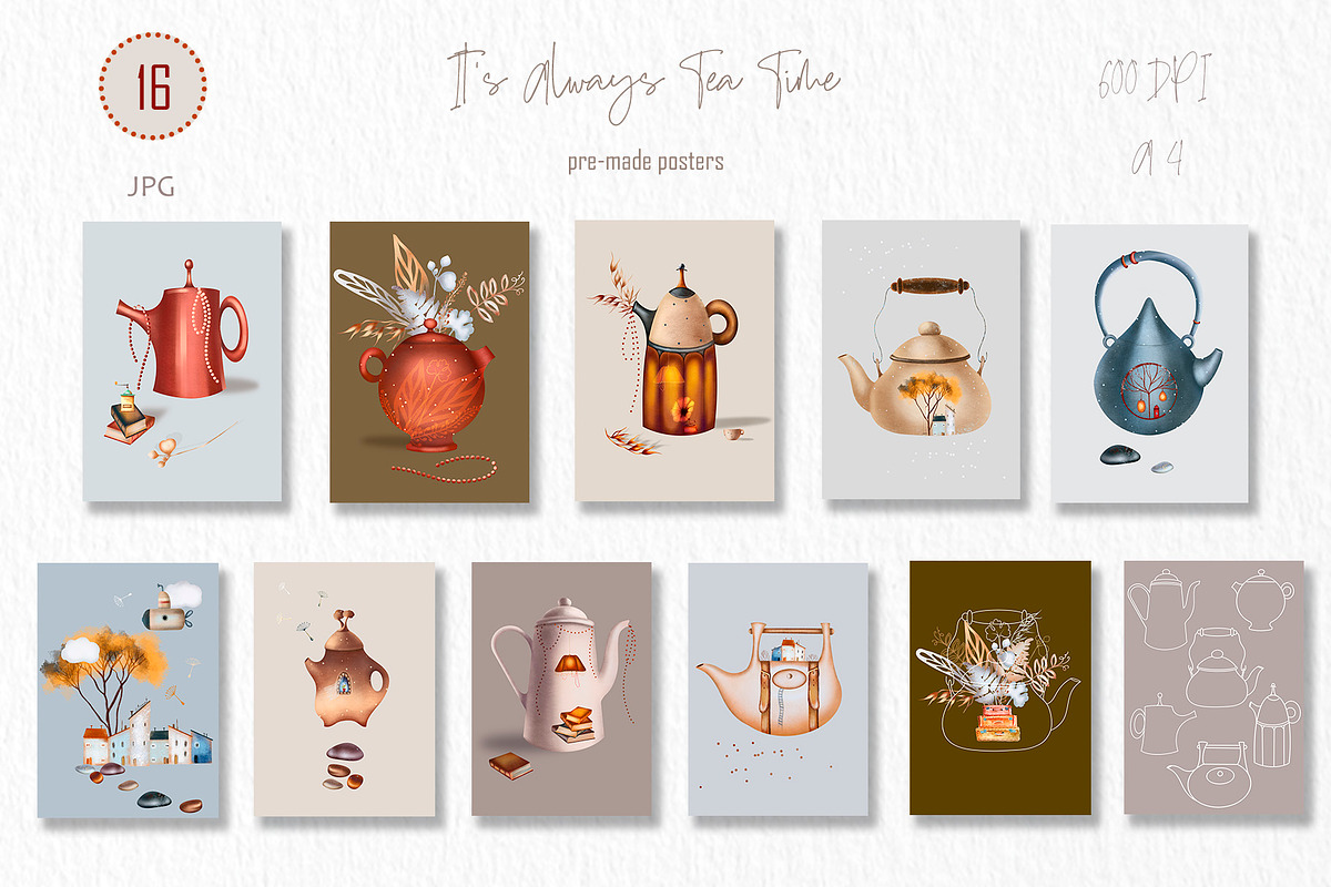 COZY VIBES Tea party Clipart Creator, a Food Illustration by ArtOLB (Photo 2 of 11)