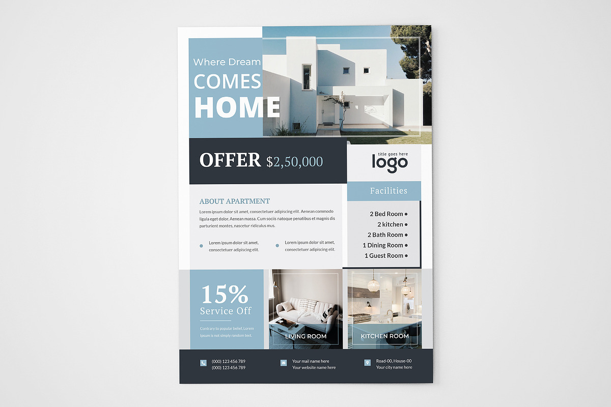 Creative Real State Flyer Design, a Flyer Template by ZAAS