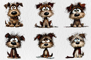 whimsical Frazzled Dog Clipart, an Animal Illustration by Rose Art (Thumbnail 2 of 7)