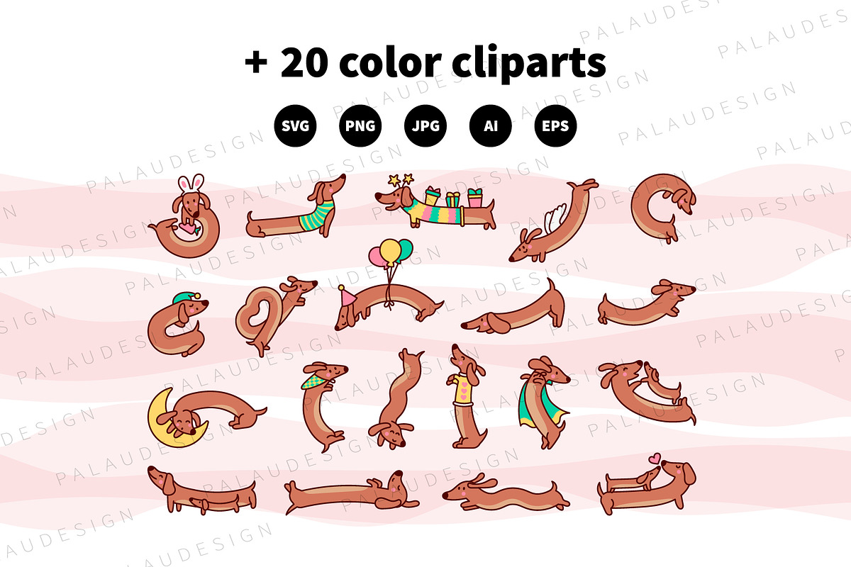 Cute Kawaii Dachshund Dog Character, an Animal Illustration by Palau (Photo 10 of 12)