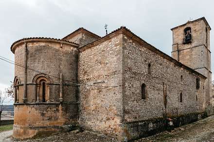 Bell tower of a medieval stone church in the historic town of Atienza, an Architecture Photo by Architect´s eye