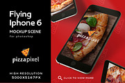 Mockup Iphone 6 Flying Scene Black, an Android Mockup by Pizza Pixel (Thumbnail 1 of 5)