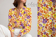 Watercolor summer floral pattern, a Pattern Graphic by SirenaArt (Thumbnail 8 of 12)