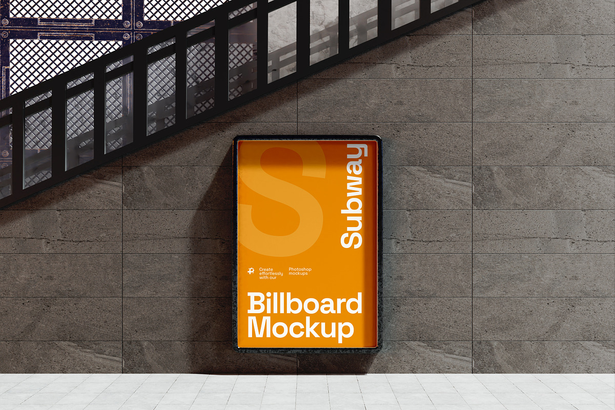 Subway Underground Signage Mockup, an Advertising Mockup by Unerispace