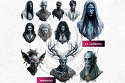 Creatures of Folklore Clipart Set, a Person Illustration by ThatsDesignArt (Thumbnail 7 of 10)