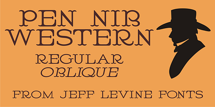 Pen Nib Western JNL, a Font by Jeff Levine Fonts