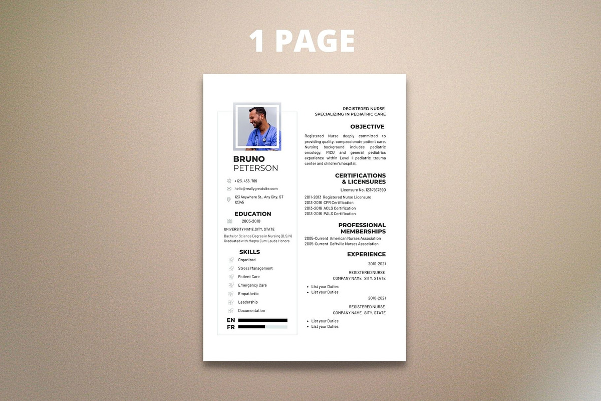 Nurse Resume Template, Modern CV, a Resume Template by MediaKitTemplates (Photo 4 of 11)