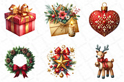 Watercolor Classic Christmas Clipart, an Illustration by DreamPrint404 (Thumbnail 2 of 4)