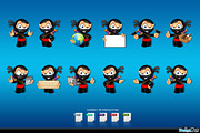 Sneaky Ninja Character, an Illustration by DesignWolf (Thumbnail 2 of 2)
