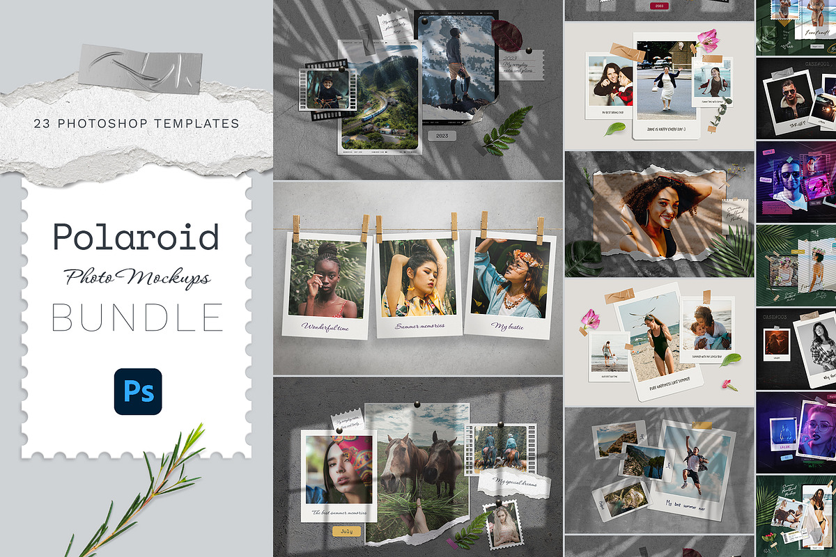 Polaroid Photo Templates Bundle, a Design Template by Andrew Skoch