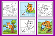 Misfortune Kitty Coloring Pages, a Decorative Illustration by Coco Bloom (Thumbnail 2 of 4)