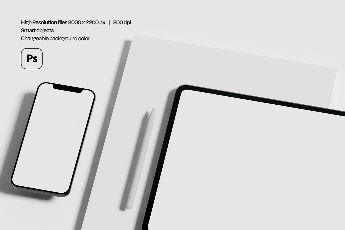 Tablet & Phone Screen Mockup Set, an iPad Mockup by Mego-studio (Photo 4 of 7)