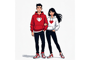 Valentine day couple fashion Clipart, a Seasonal Illustration by Creative design (Thumbnail 3 of 7)