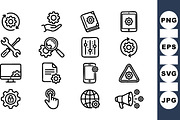 Tech Gear Icon Set, an Illustration by designvectx (Thumbnail 1 of 3)