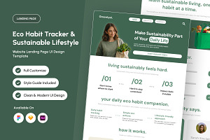 Greenlyst Eco Habit Tracker Landing, a Landing Page Template by productype1