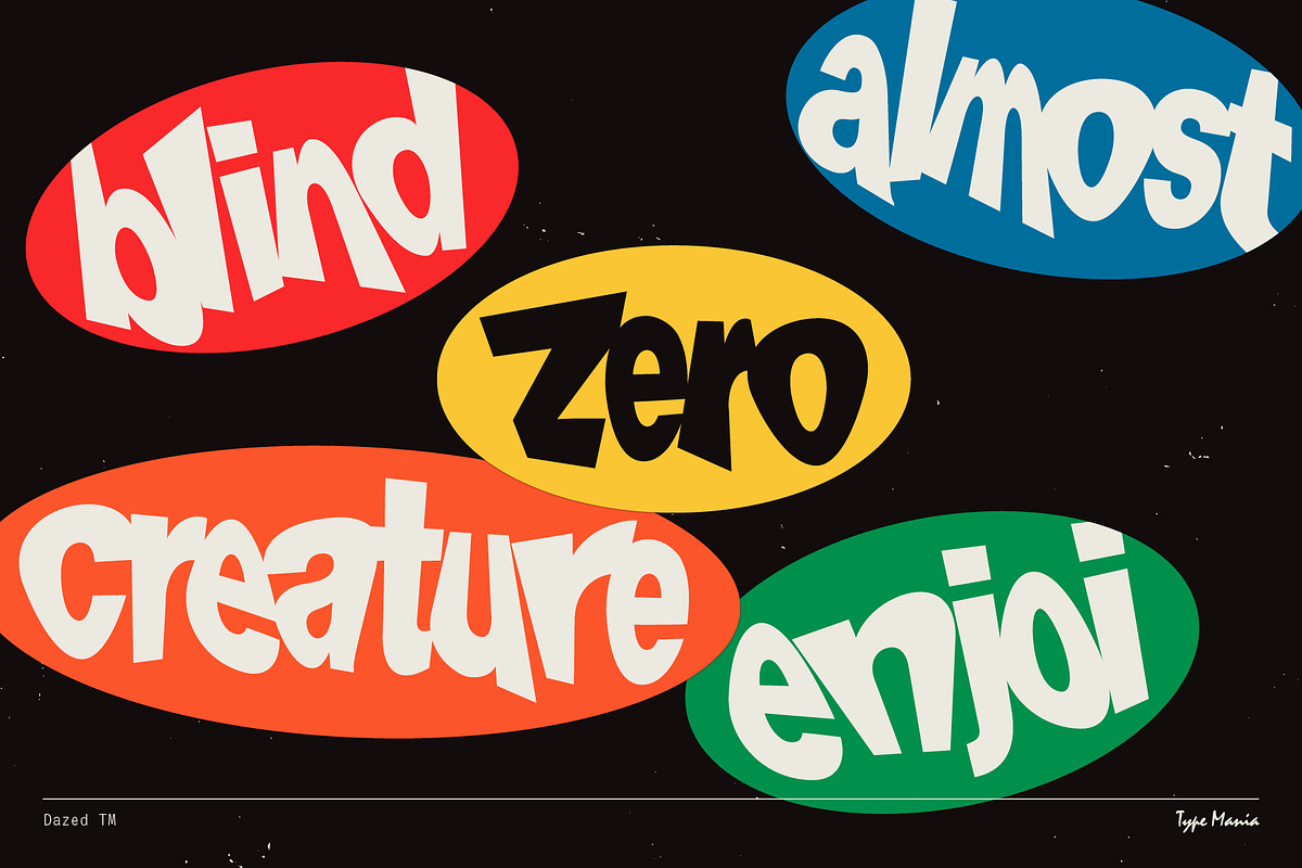 Dazed TM – Warped Font, a Sans Serif Font by Type Mania (Photo 7 of 12)