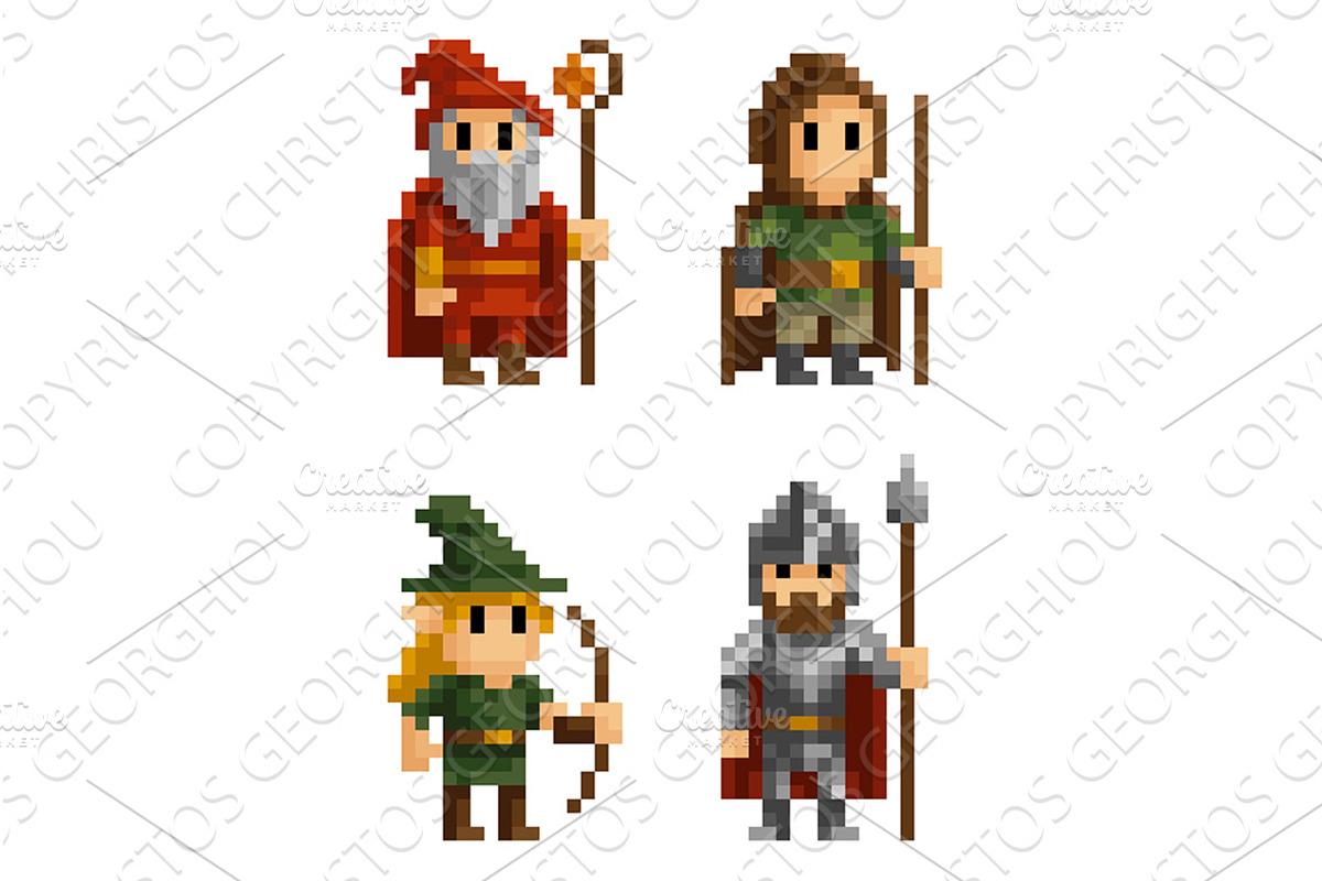 Adventurer Classes Fantasy Pixel Art, a Person Illustration by Christos Georghiou