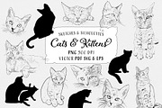 Cats & Kittens Sketches & Silhouette, an Animal Illustration by becky nimoy (Thumbnail 1 of 4)
