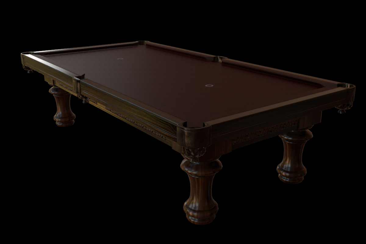 Pool Table: Classical Leather & Wood, an Architecture 3D Model by Kindesigns (Photo 1 of 3)