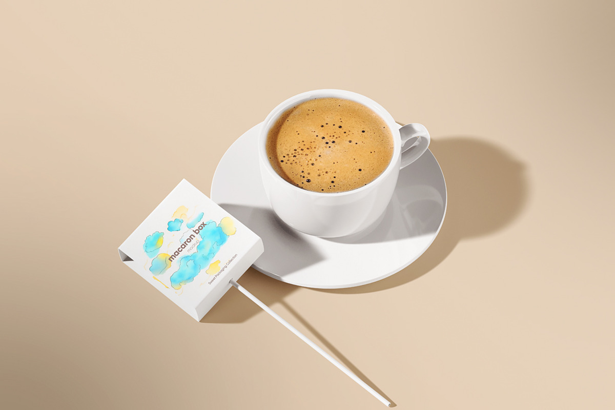 Macaron Box PSD Mockup, a Packaging Mockup by WebAndCat (Photo 3 of 9)
