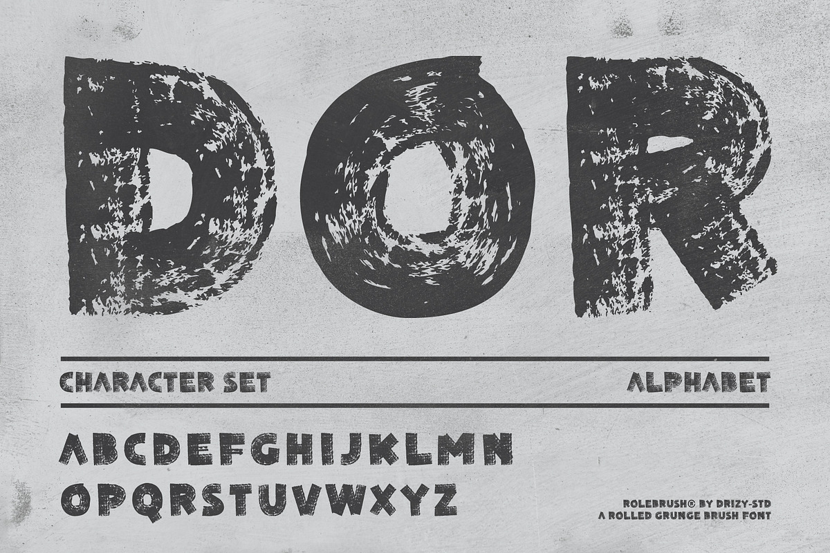 Rolebrush - Rolled Grunge Brush Font, a Handwritten Font by Drizy (Photo 3 of 10)