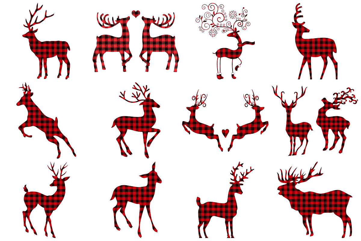 Red Buffalo Plaid Deer/Forest Vector, an Illustration by FrankiesDaughtersDesign (Photo 3 of 4)