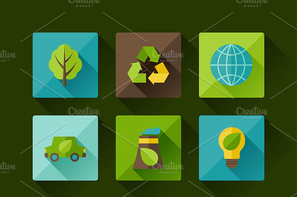 Ecology set of environment icons. preview 5