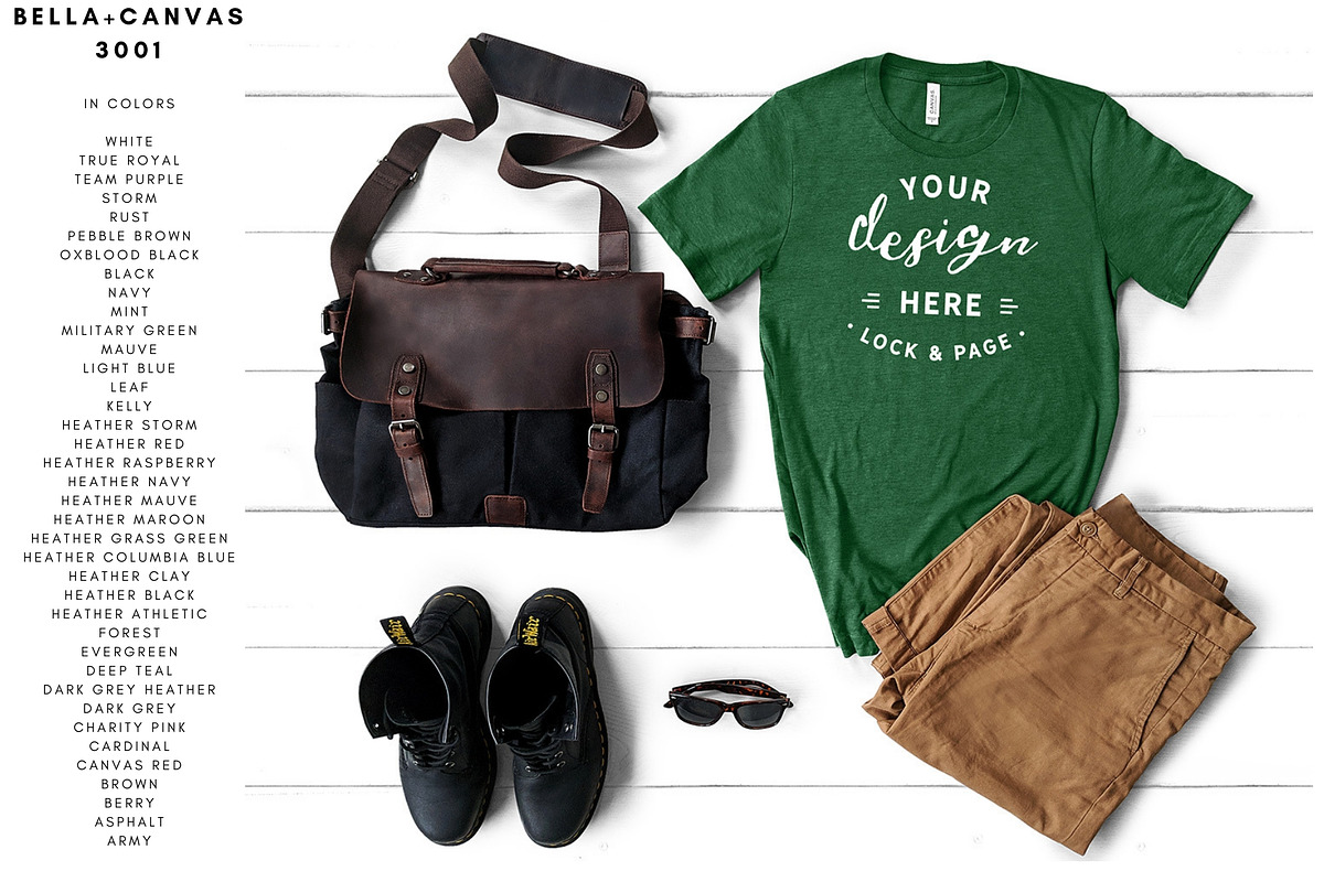 Mens Bella Canvas 3001 Mockup Bundle, a Shirt Mockup by lock and page (Photo 2 of 6)