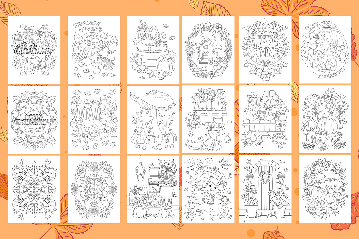 Autumn coloring book, a Seasonal Illustration by Line Store (Photo 4 of 4)