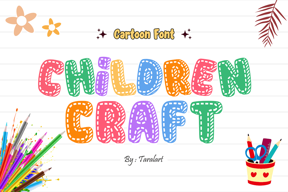 CUTE DREAM - Playful Stitched Font, a Sans Serif Font by KiddoGlyphs Studio (Photo 2 of 5)