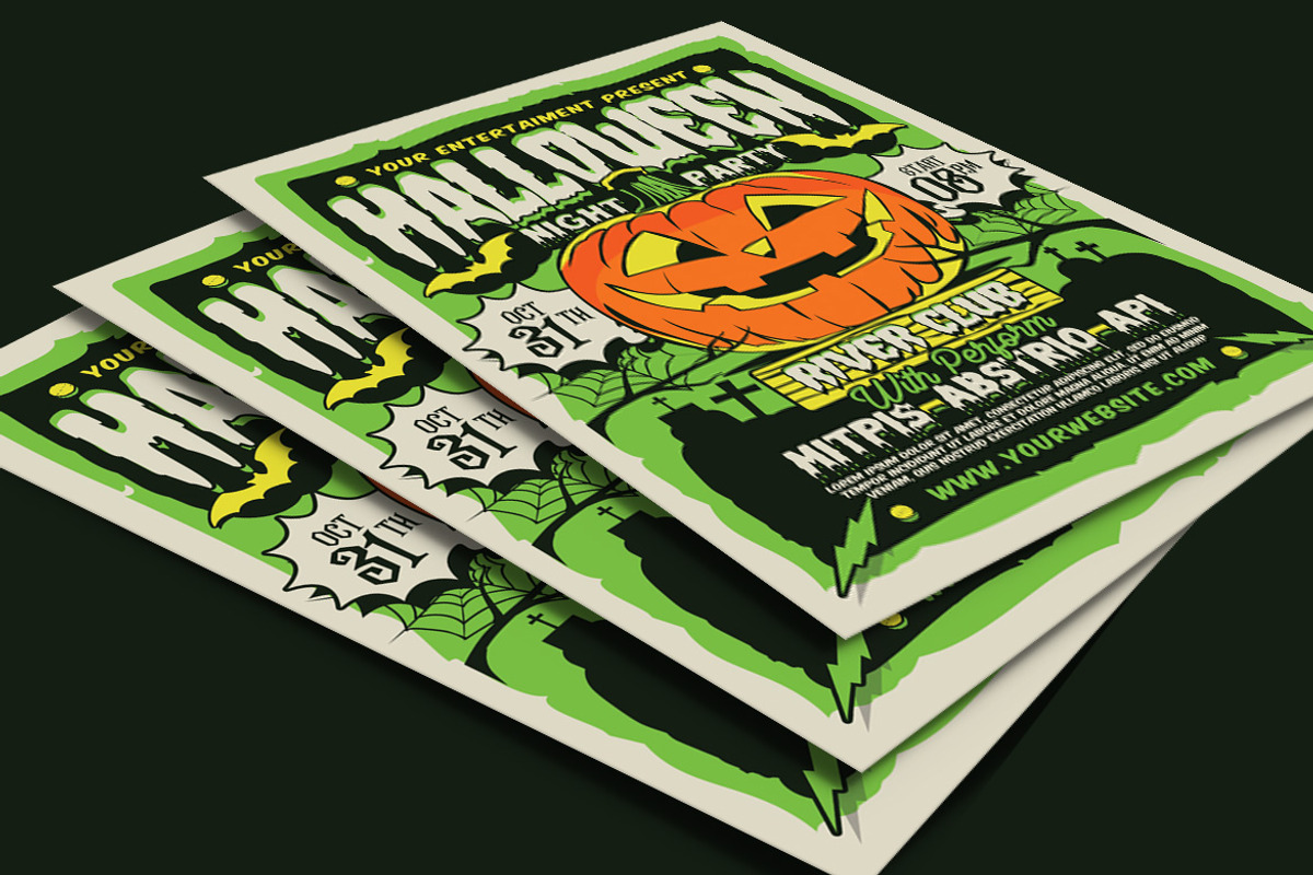 Halloween Night Party Flyer Template, a Flyer Template by Muhamad Iqbal hidayat (Photo 4 of 4)