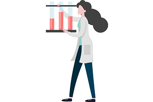 Medical worker with test tubes, a Healthcare Illustration by Sky Pics Studio