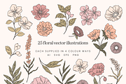 Garden Floral Vector Illustrations, a Decorative Illustration by Emma Webb Studio (Thumbnail 2 of 9)