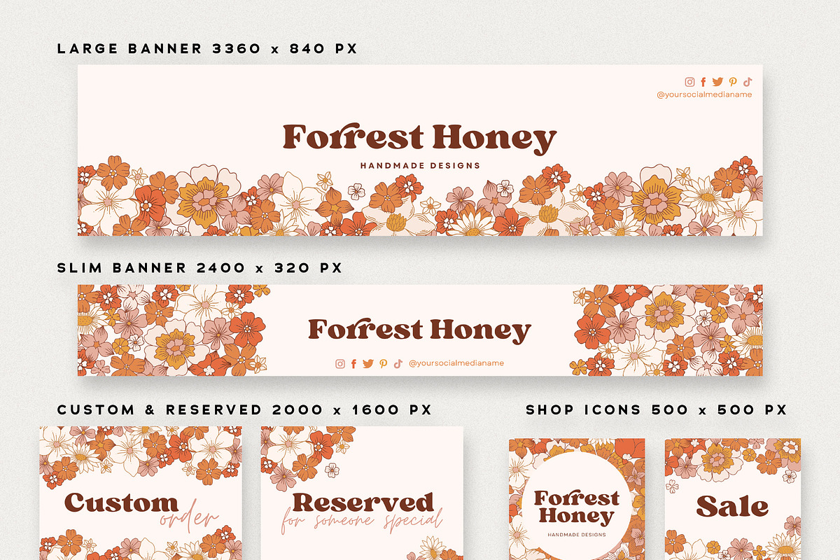 Floral Etsy Shop Kit Canva Template, a Branding & Logo Template by Summit Avenue (Photo 2 of 5)